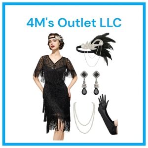 1920's FLAPPER Black Fringe Dress